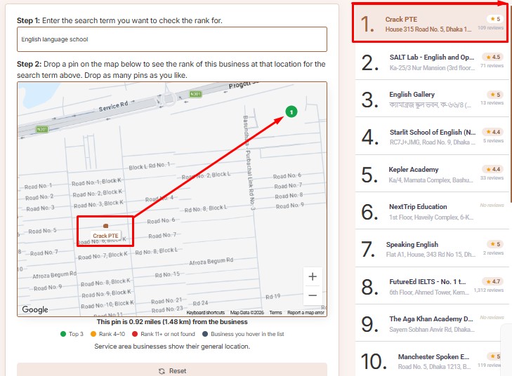 Google Business Profile Geo Grid Rank Tracker